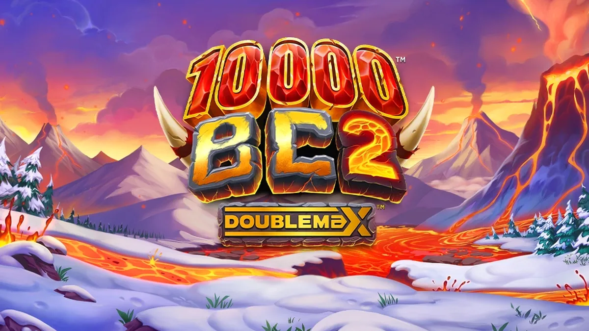 Cenário pré-histórico com vulcão e mamute em 10000 BC DoubleMax 2